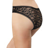 High Leg Daisy Lace Cheeky with Picot Trim: Medium / Black