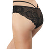 Floral Lace and Novelty Mesh Cheeky: X-Large / Black