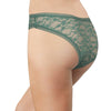 High Leg Daisy Lace Cheeky with Picot Trim: Medium / Black