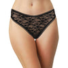 High Leg Daisy Lace Cheeky with Picot Trim: Medium / Black