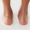 Boho Seashell Beaded Ankle Bracelet Anklet in Solid Copper: Silver