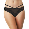 Floral Lace and Novelty Mesh Cheeky: Large / Black