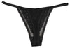 Mesh and Lace Micro Thong: Medium / Black